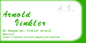 arnold vinkler business card